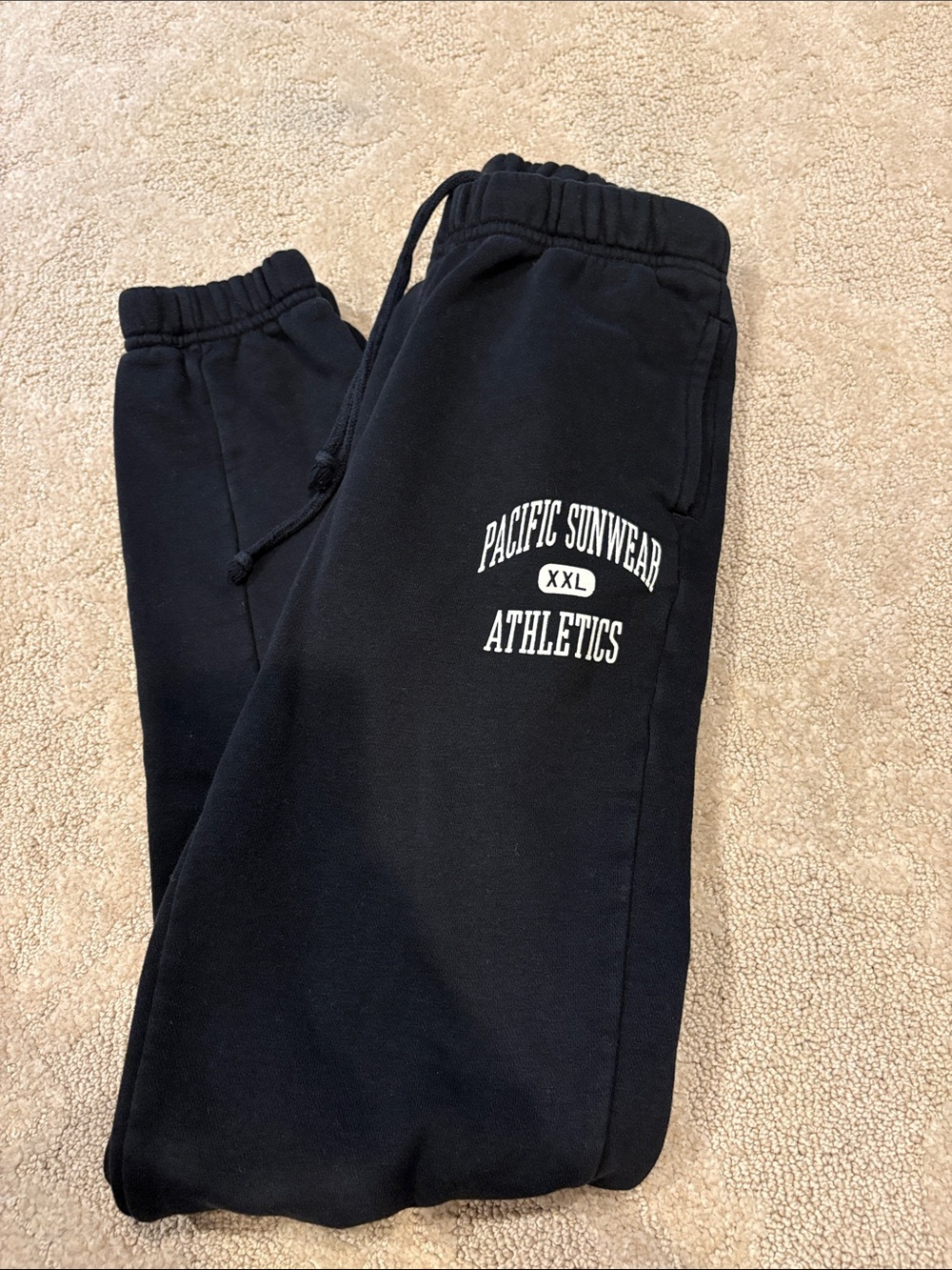 Pacific Sunwear Black Sweat Joggers with Athletics Logo